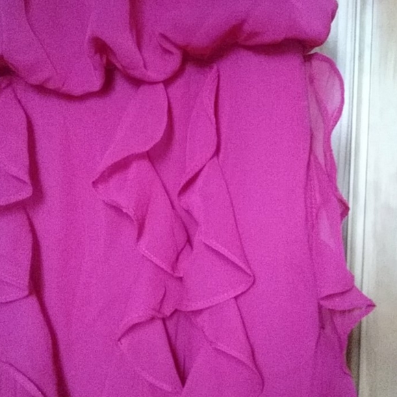 Cascade Ruffle Deep Red Dress 8 - Picture 10 of 10